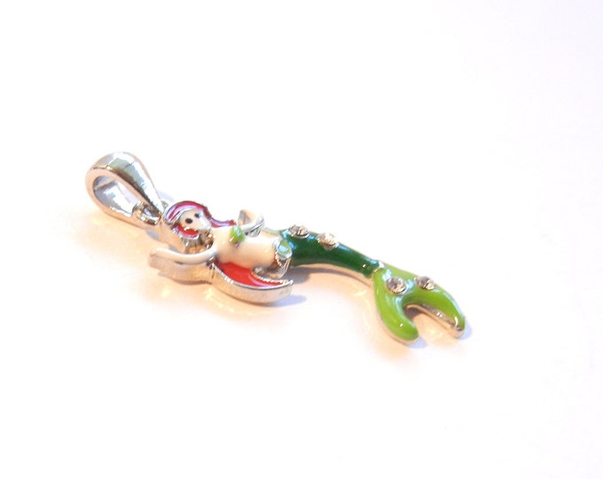 Small Mermaid Charm Colorful Epoxy Rhinestones