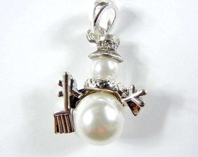 Set of Snowman Pendant and Charms