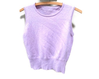 Cashmere Sweater Vest, Vintage Light Purple Cashmere Vest Lavender Sweater Vest 1950s Vintage Sweater Vest Pastel Purple Sweater Vest Office