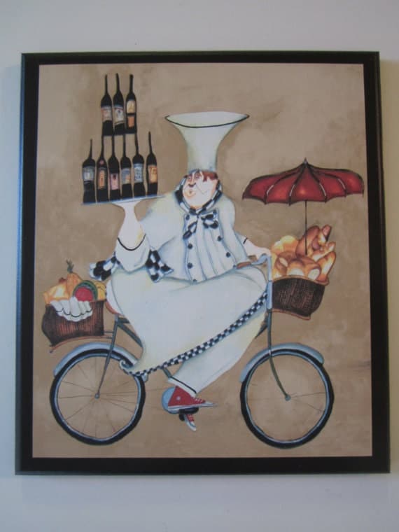 French Chef Sign Fat Chef kitchen wall decor by