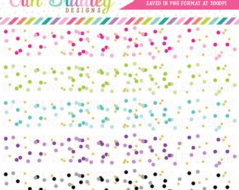 Confetti Clipart Polka Dot Clip Art Borders Instant Download Personal & Commercial Use Digital Graphics