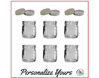 Custom Mini Mason Jar Shot Glasses/Storage Jars - Set of 6 - Personalize Yours