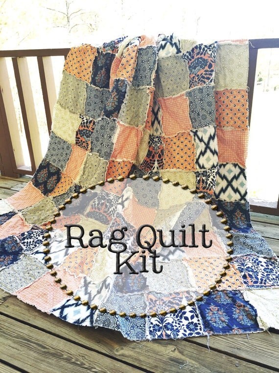 Rag Quilt Kit multiple sizes available Botanique fabrics