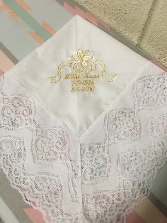 Personalized Memorial Handkerchief Monogrammed In Memory Of
