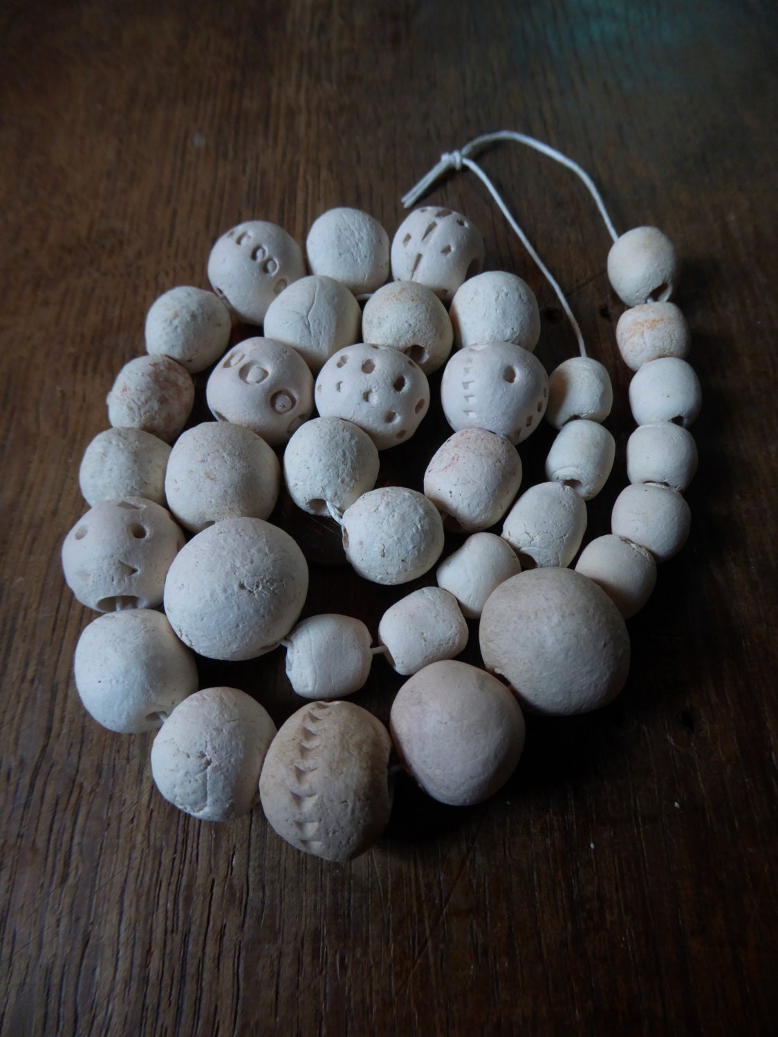Handmade Rustic Ceramic Beads 16 strand SALE