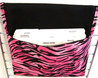 40% OFF Coupon Organizer /Budget Organizer Holder - Attaches to Your Shopping Cart -Hot Pink Zebra