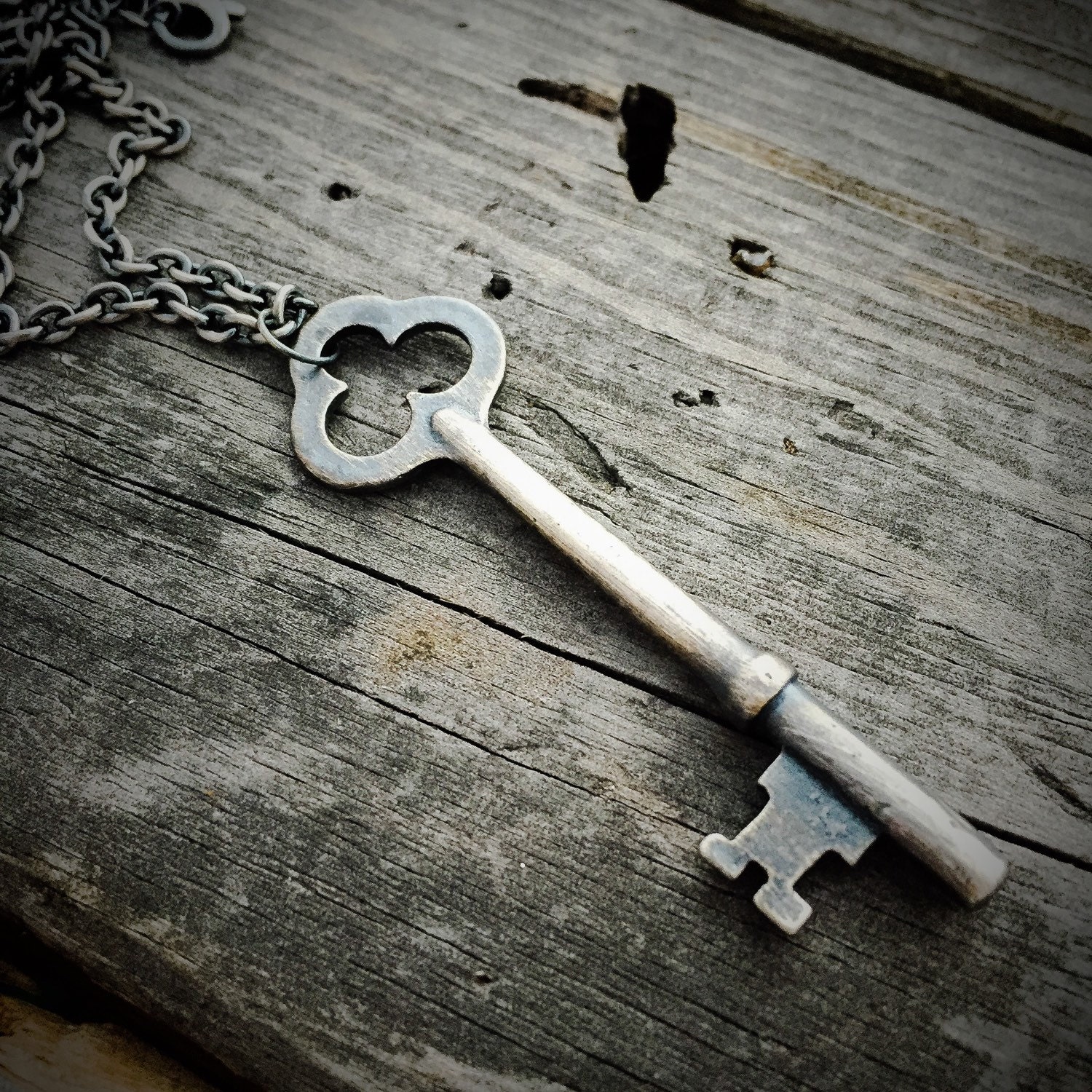 Sterling Silver Skeleton Key Necklace Handmade Wild by joykruse