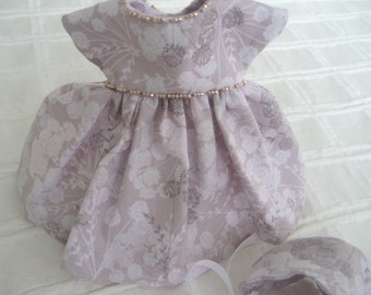 Ginny 8" Doll Clothes, "Janece" Dress and Bonnet
