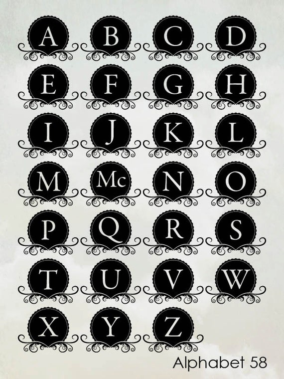 Download Alphabet SVG Files Framed Letters Monogram SVG Files