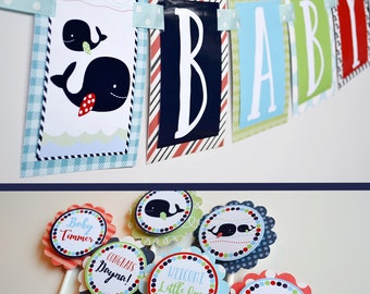 Whale Baby Shower Decorations Package Fully Assembled