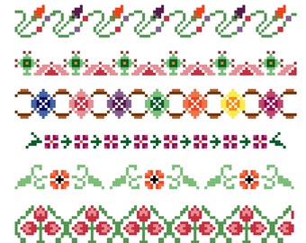 Cross stitch border | Etsy