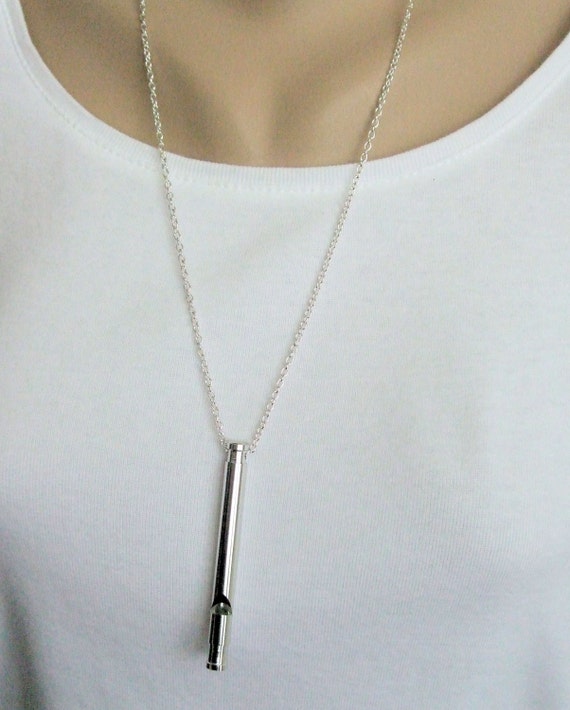 Silver Whistle Necklace Extra Long