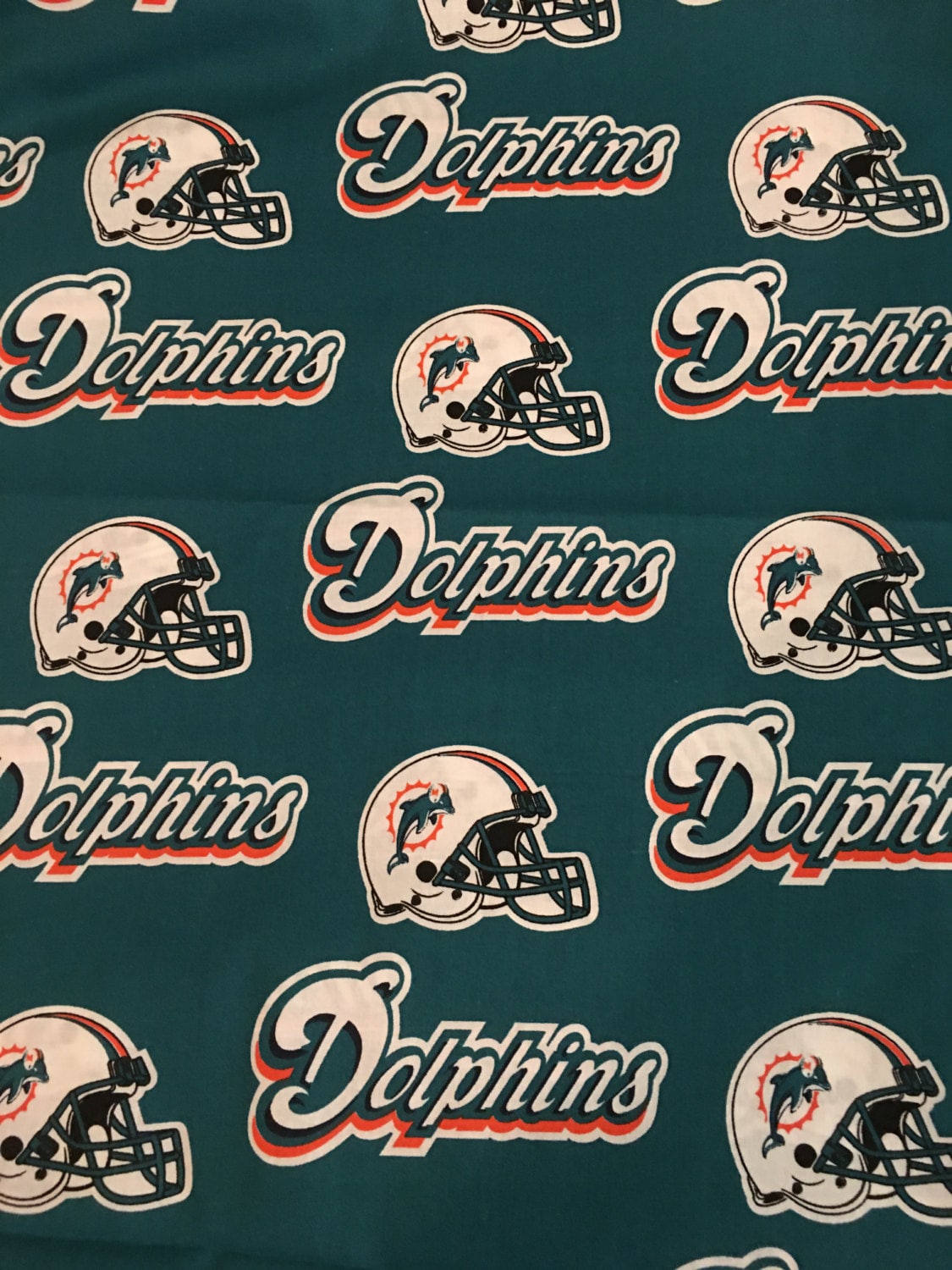 MIAMI DOLPHINS Cotton Fabric 3 yards