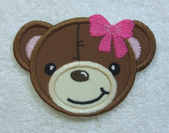 teddy bear embroidered patch