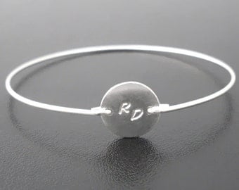 Monogram Bracelet, Silver Personalized Bracelet, Letter Bracelet, 2 Initial Bracelet, Letter Jewelry, Personalized Silver Bangle Bracelet