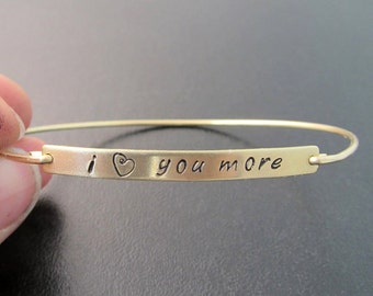 I Love You More Bracelet, I Love You Gift, Customized Bracelet for Her, Birthday Gift for Girlfriend or Wife, Customized Jewelry