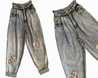 80s vintage high waist jeans / stone wash by rockstreetvintage