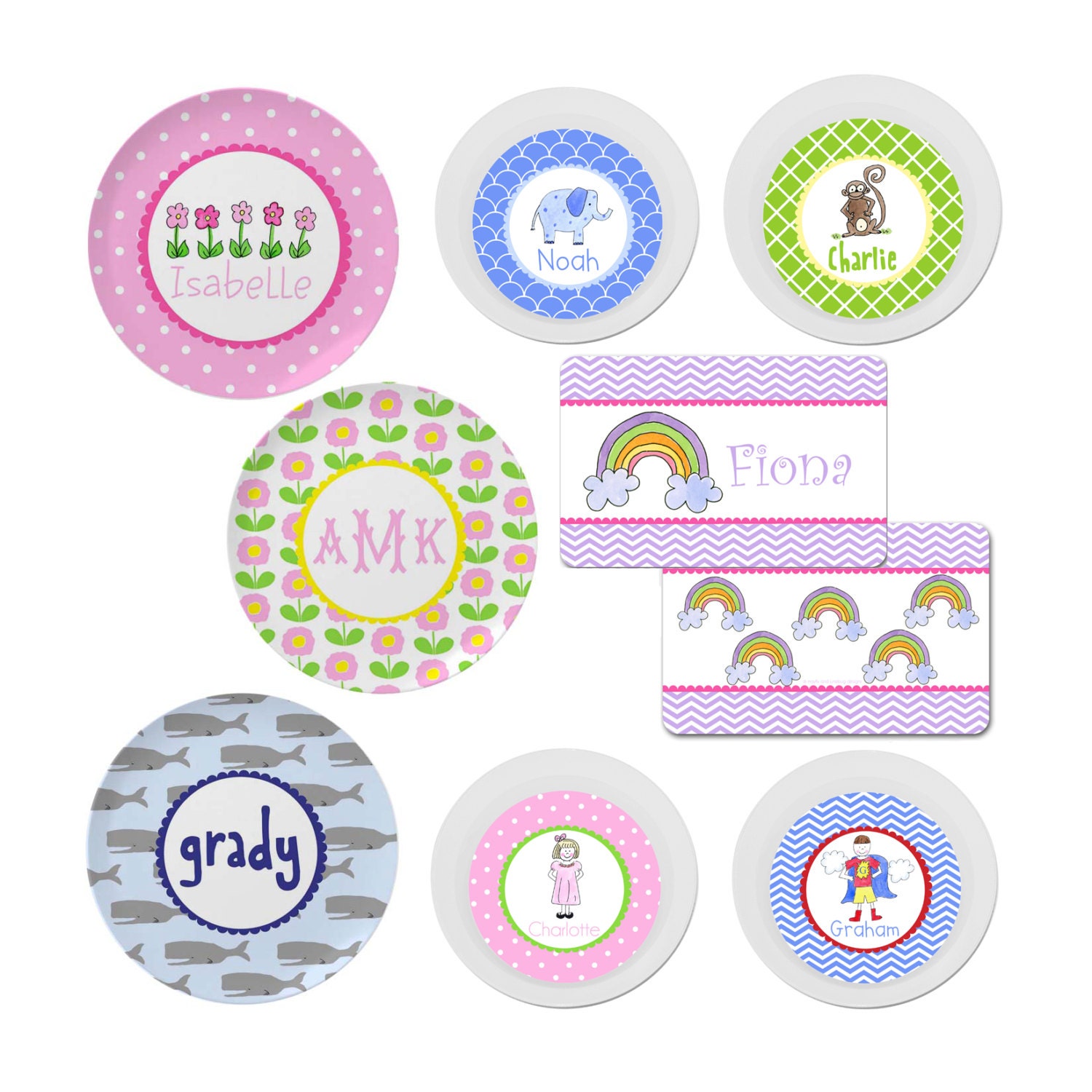 Personalized Kids Melamine Plate Design your own plate bowl