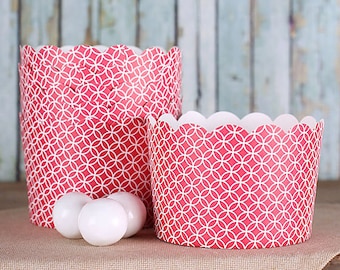 Jumbo Red Baking Cups, Large Muffin Cups, Christmas Baking Cups, Dessert Cups, Large Cupcake Cups, Wedding Favor Cups, Popcorn Cups (12)