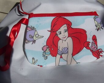 Little Mermaid Wristlet / Pouch -- Handmade Vintage Ariel...Disney