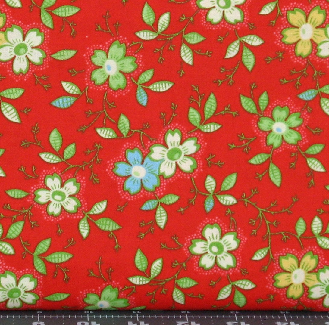 Happy in Red Cotton Quilt Fabric for Sale Marshall Dry Goods