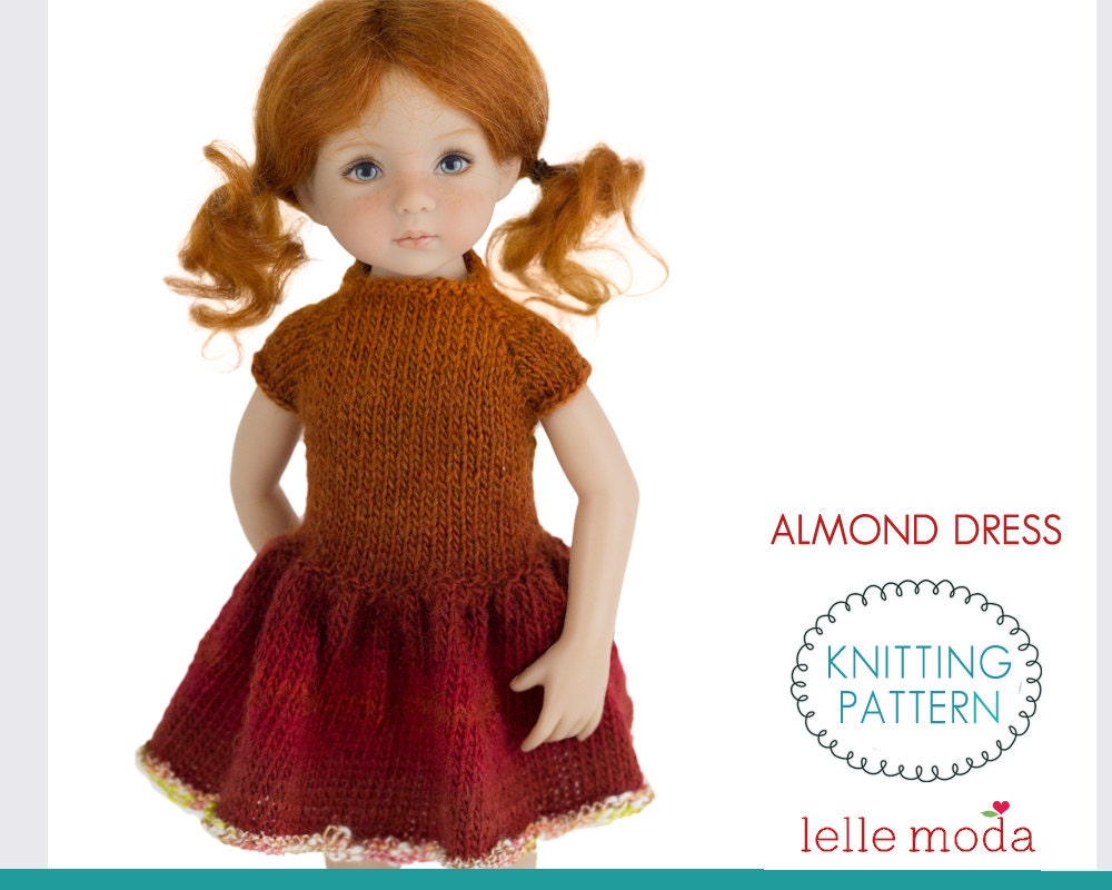 Almond Dress Knitting Pattern Little Darling Dolls by