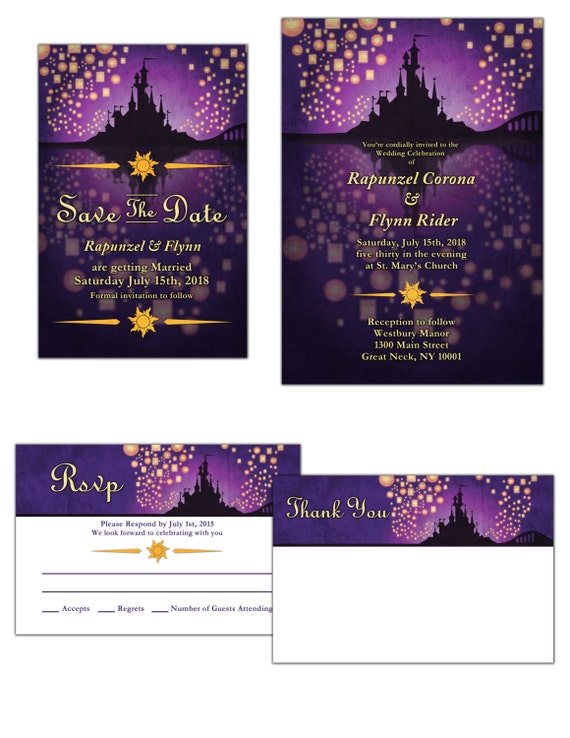 Tangled Themed Wedding Invitations 2