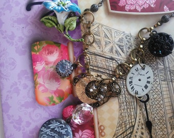 1950s by Moonlight vintage assemblage necklace