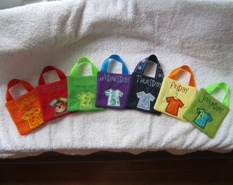 Days Of The Week Closet Organizer for Boys - Set of Seven