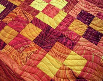 Nature Table Runner Quilt Quilted Sandscapes Sunset Metallic Gold Quiltsy Handmade FREE U.S. Shipping
