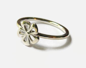 Flower Stacking ring Sterling silver flower ring, 925 Sterling silver ring silver stacking ring floral jewelry stackable ring