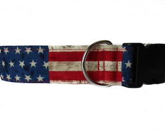 4th of July Dog Collar, Stars and Stripes, American Flag Dog Collar, Wide Dog Collar, Quick Release Dog Collar, Independence Day Dog Collar