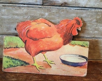 Vintage Chicken Press Hardboard 1940s