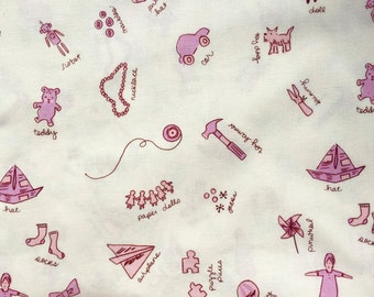Sarah Jane Children at Play toyroom pink Michael Miller fabric FQ or more OOP HTF