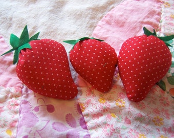 stuffed fabric strawberries