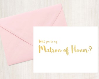 Printable Matron of Honor Card, Matron of Honor Proposal, Instant Download, printable cards, wedding card, bridal party cards