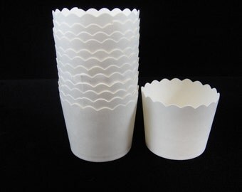 White Baking Cups, Candy Cups, Dip Cups, Nut Cups, Weddings, Party Cups, Candy Buffets, Wedding Cupcakes, Party Favors, Baking Cups Qty 12