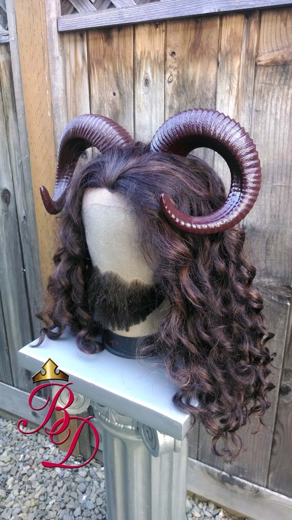 Beast or Satyr Goat Man Fawn Men's Lace Front Wig Goatee