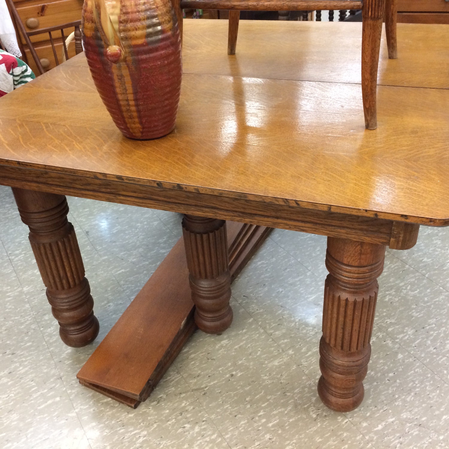 RESERVED FOR KIM Do not purchaseAntique Oak Table with Five