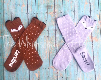 Fox - Fox socks - Fox - Fox socks - woodland fox - fox - baby fox socks - fox boot socks - toddler fox fox - fox birthday - fox - fox - fox