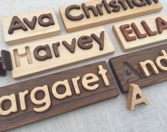 Personalized Custom Name Puzzle in Heirloom Quality Walnut and Maple Hardwoods