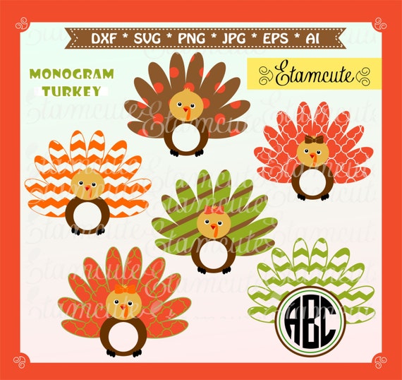 Download Items similar to Turkey Monogram svg cutting file ...