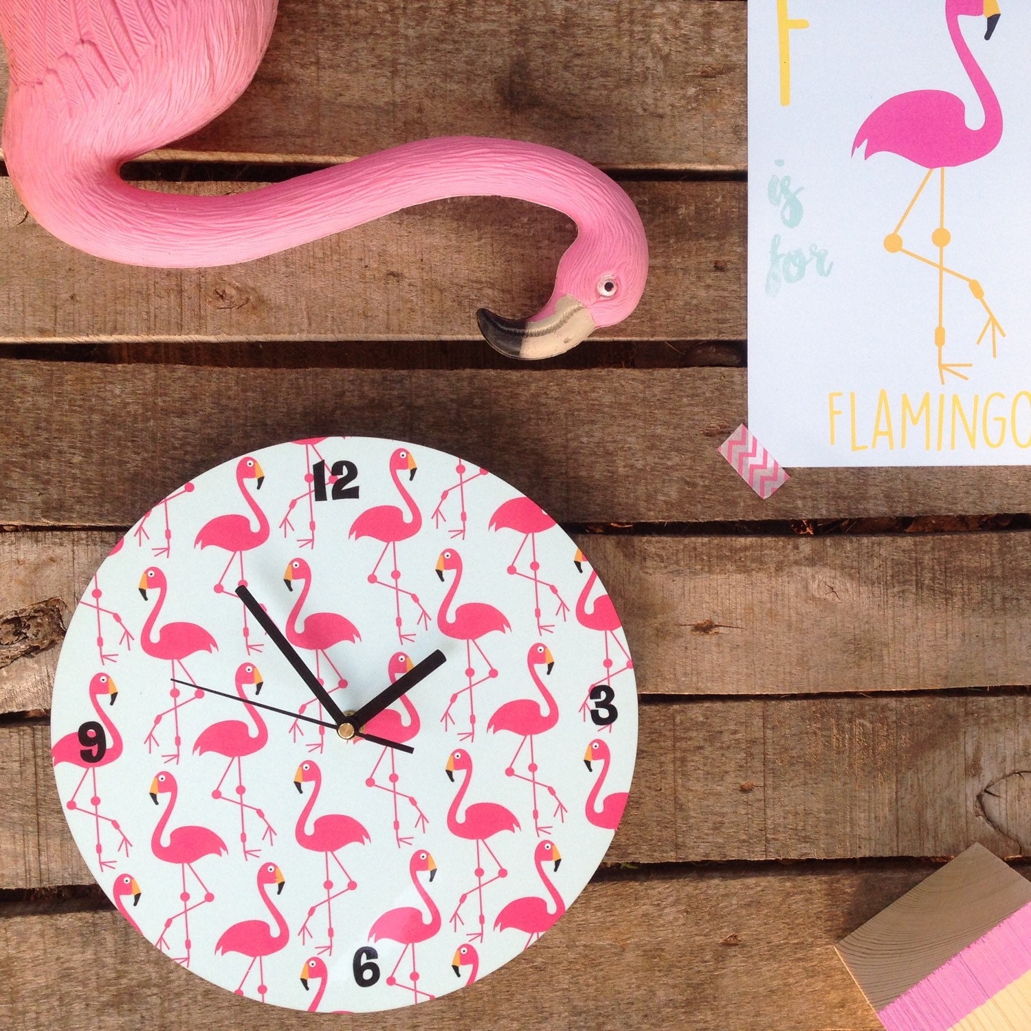 Vendita orologio da parete flamingo bambini di kidodesignstudio