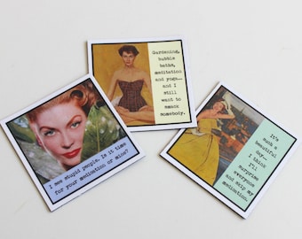 Funny Magnet Set for Better Mental Health Three Sassy Sayings