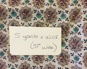 Vintage Cotton Print Fabric