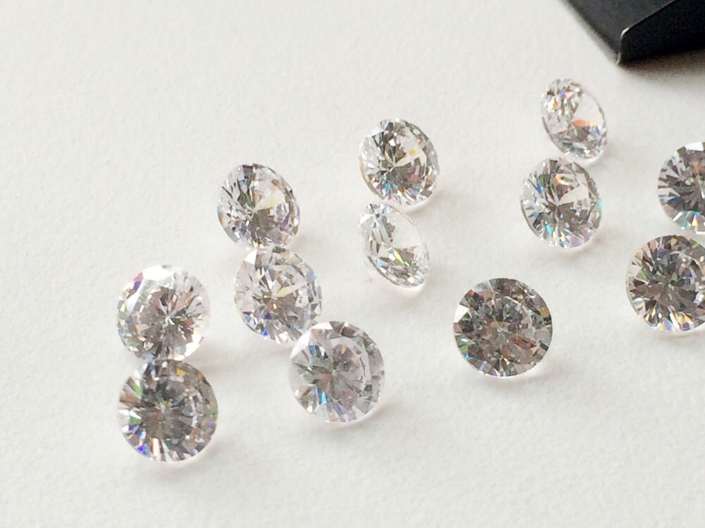 100 Pcs 5mm Cubic Zirconia, Loose Round Zircon, Faceted Zirconia