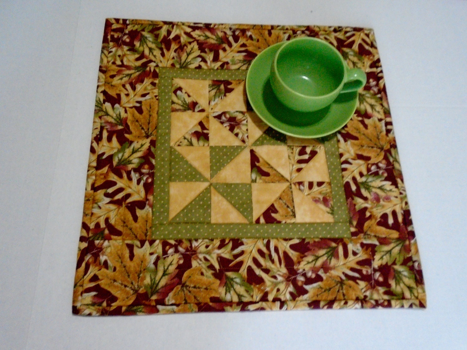 Fall Autumn Quilted Table Topper Quilted Table Runner Fall