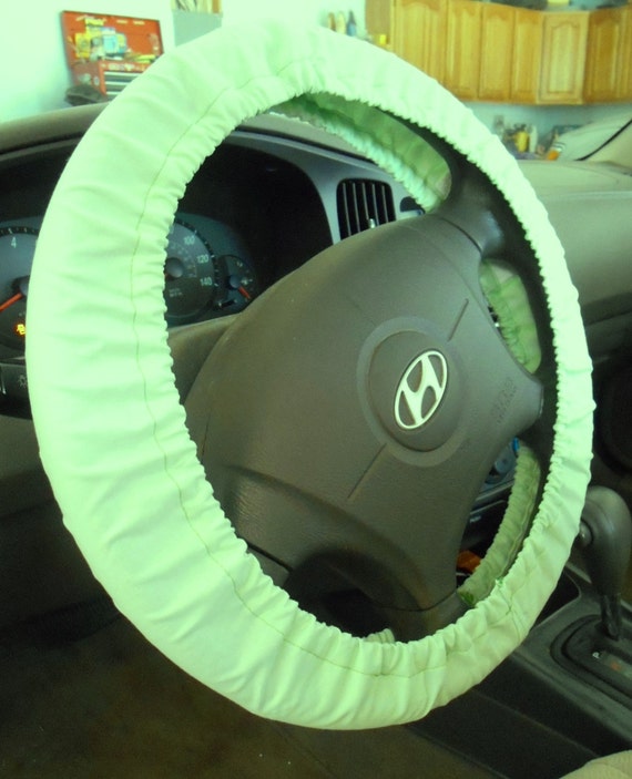 Solid Mint Green Steering Wheel Cover Car by AspenLeavesDesigns