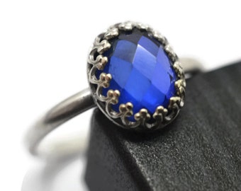 womens lab created blue sapphire sterling silver cocktail ring womens lab created blue sapphire sterling silver cocktail ring