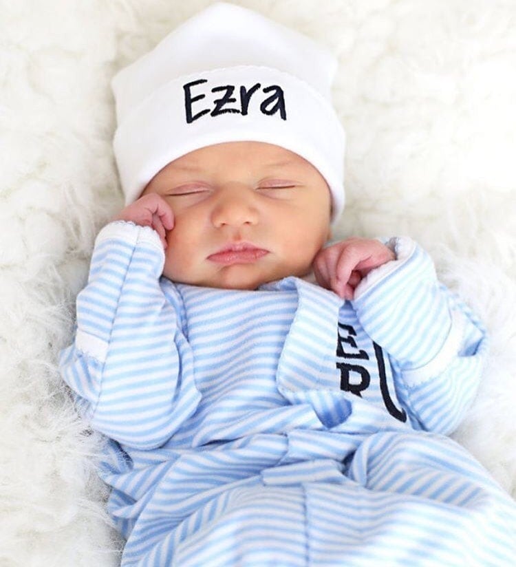  Baby  boy  coming  home  outfit  Monogrammed footie Personalized